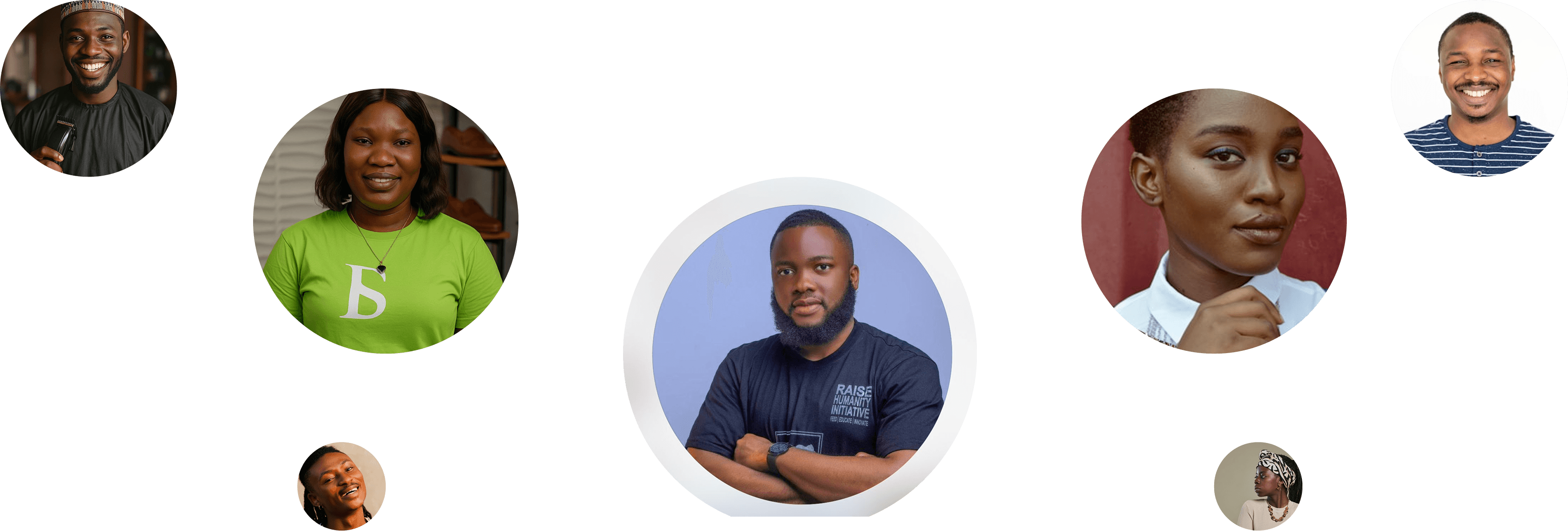 Faces of testimonials
